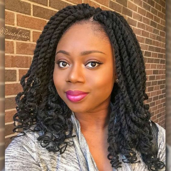 Black Senegal Twist Braided Wigs with Curly End Twist Braid Hair Wigs Afro Wigs