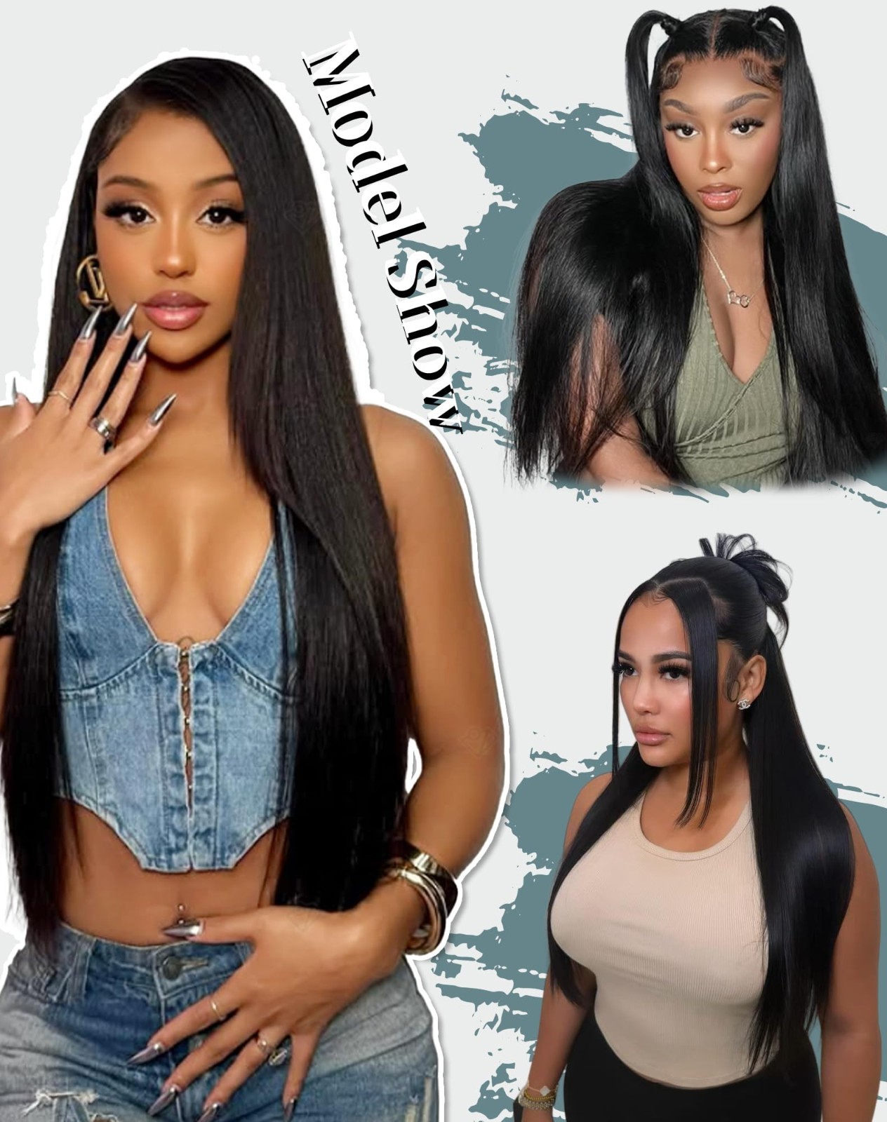 30″ Straight Human Hair Wig 13×6 HD Lace Front, 200 Density, Tangle-Free, Natura