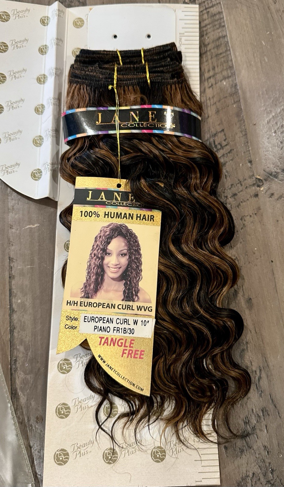 Janet Collection 100% Human Hair , 10 Inches, Color Piano FR1B/30 Curly