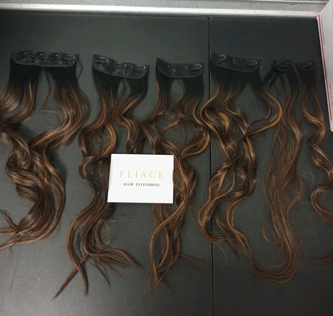 Fliace Clip-In Hair Extensions Natural & Soft Hair Dark Brown Long Wavy 6-Pieces