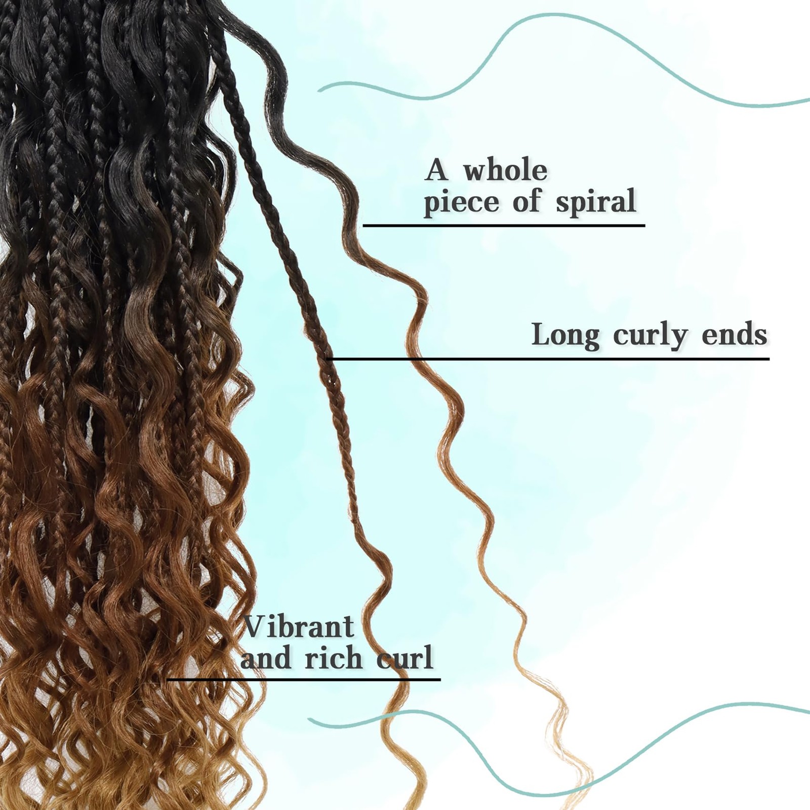 LIYATE Boho Crochet Braids 24 Inch 7 Packs Goddess Box Braids Crochet Hair wi…