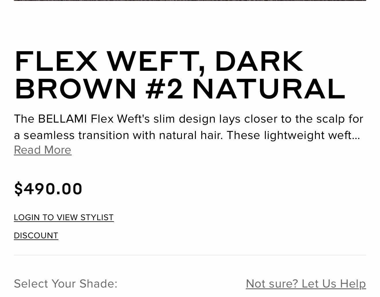 Bellami Professional Straight Flex Weft 16” Dark Brown #2 New Open Box 120g