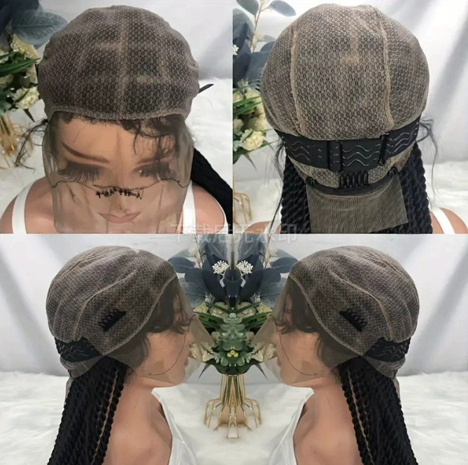 Senegalese Black Twist Braided Wigs For Black Women Knotless Full Lace wigs 20″