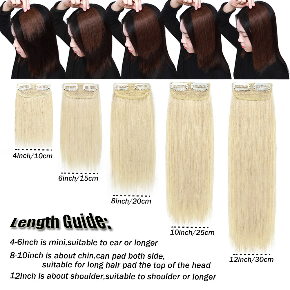 Thick Hair Pad Clip In Real Remy Human Hair Extensions Long-Short Hairpiece Weft