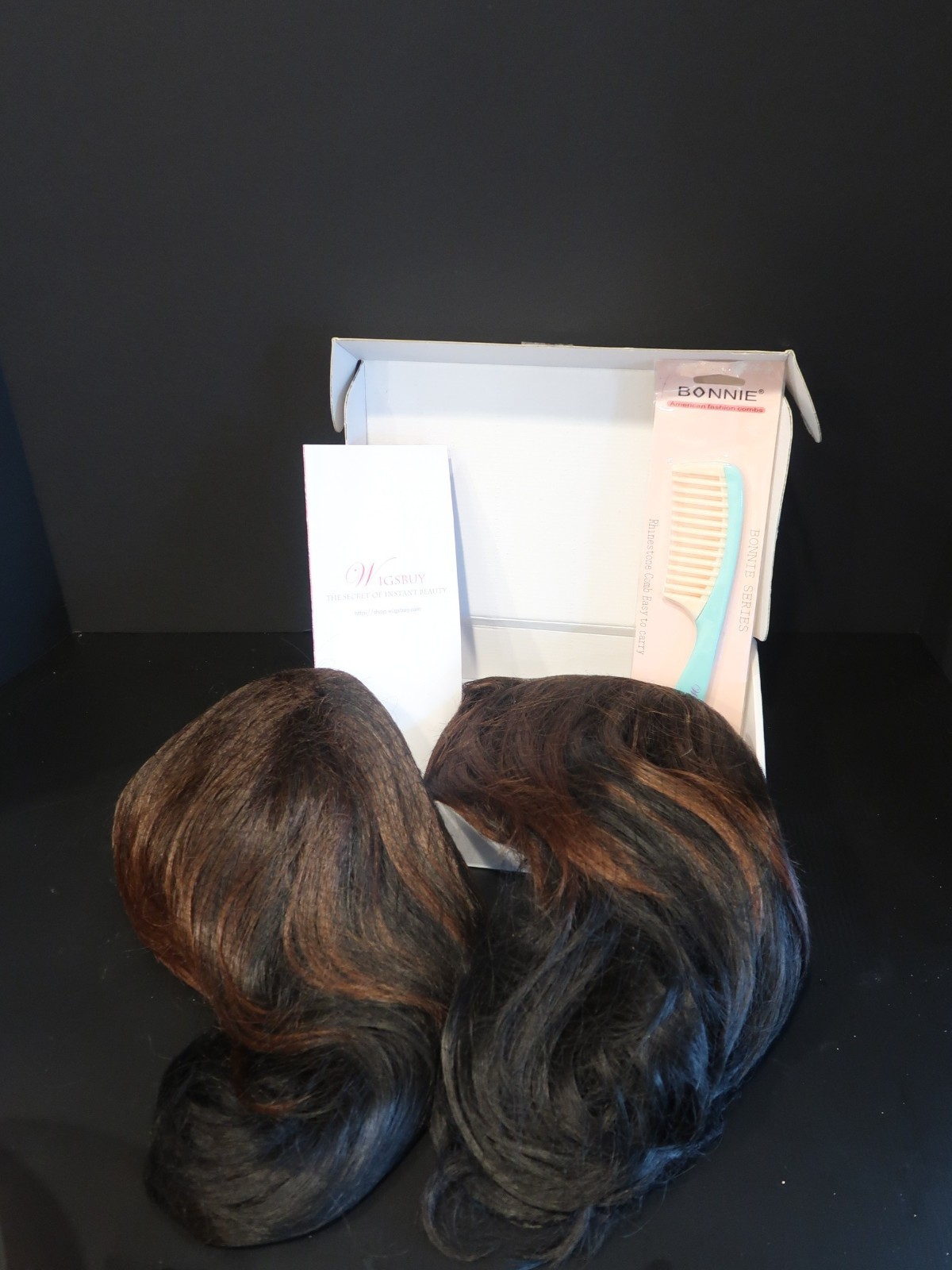 WIGSBUY OMBRE #10 SYNTHETIC WIG LAYERED WITH BANGS CAPLESS COOL MESH CAP-(2)