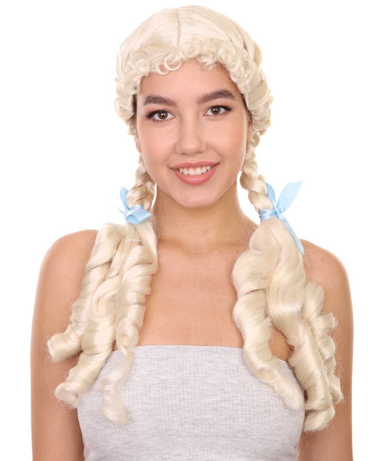 Kansas Farm Girl Blonde Wig Braids Cute Fancy Dress Up Halloween Costume HW-1375
