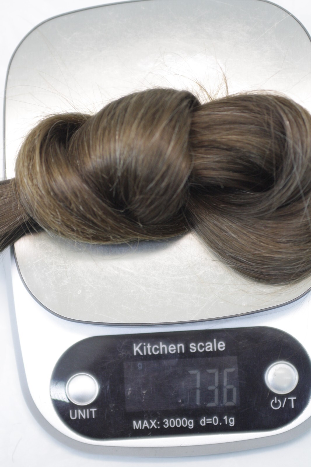 LUX with GRAY THIN Natural Ukrainian Slavic Hair Extension 55cm/21,7″ 73gr/2,6oz
