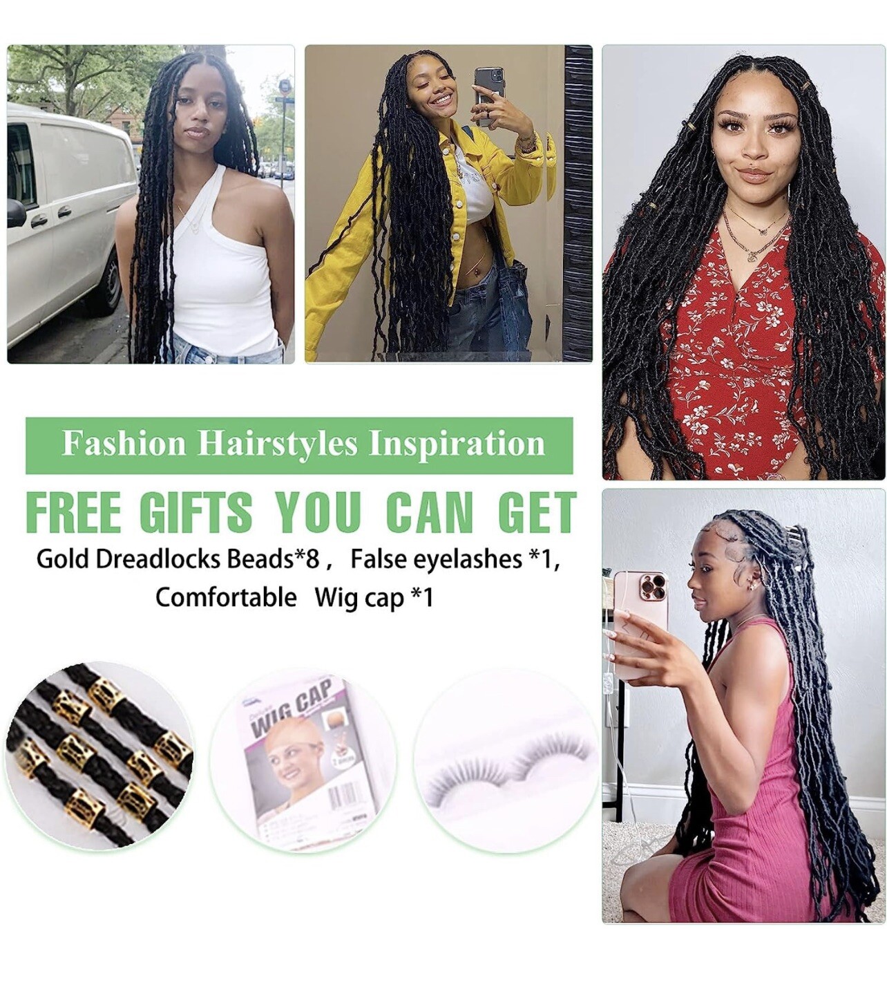 Lace front braided Knotless Locs Wig 47in black