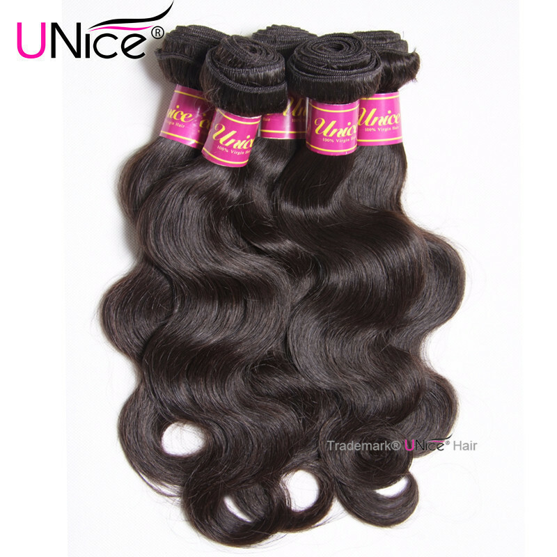 UNice Hair Malaysian Body Wave 3 Bundles Human Hair Extensions Virgin Hair Weave