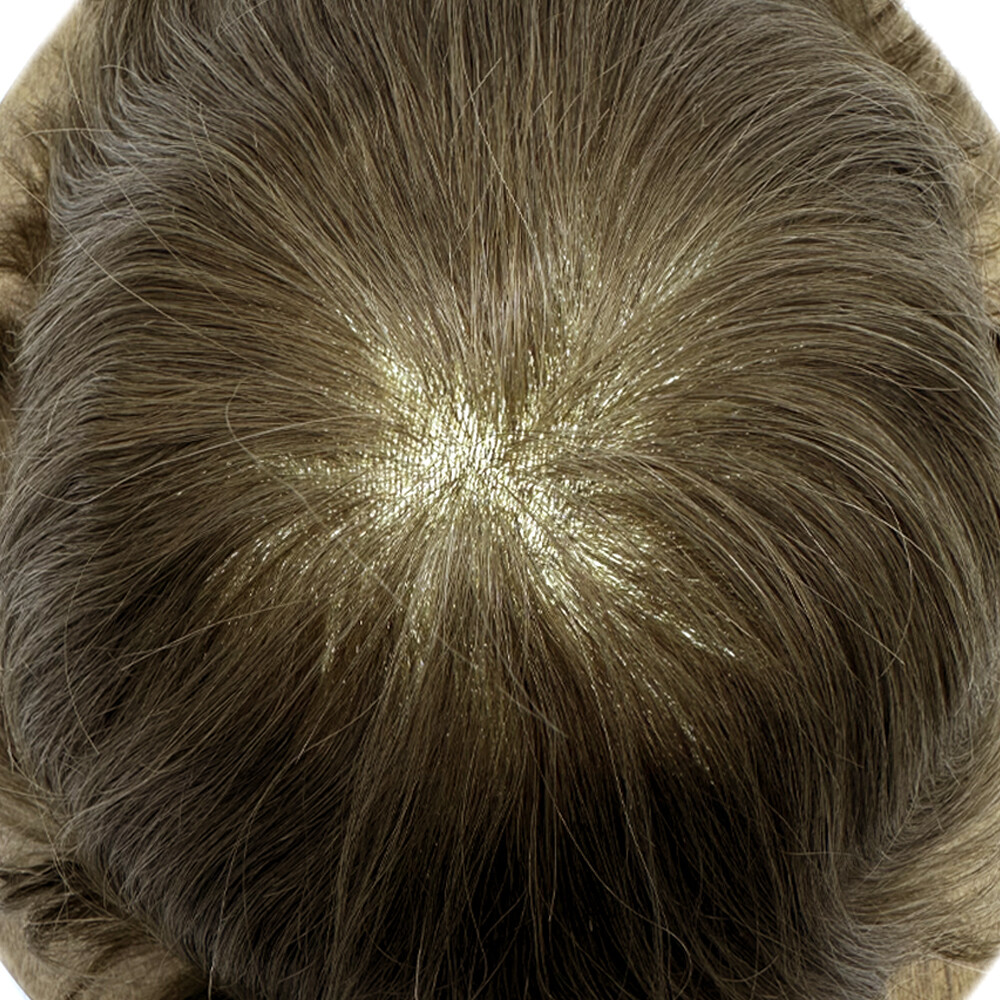 Mens Toupee Human Hair Piece replacement System for men Lace Front Thin Skin Wig