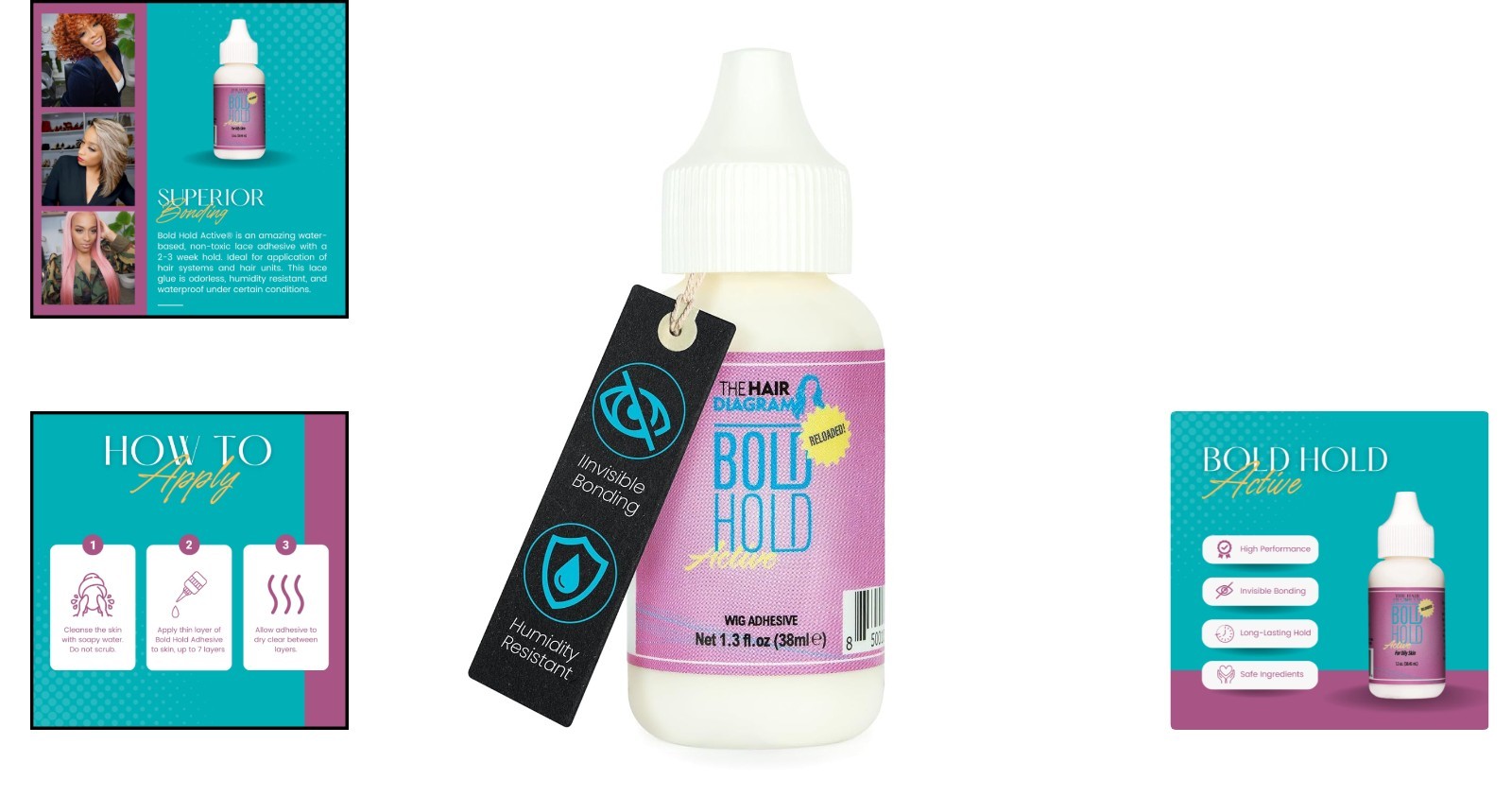 The Hair Diagram 1.3oz Invisible Bonding Glue – Non-Toxic and Water Resistant