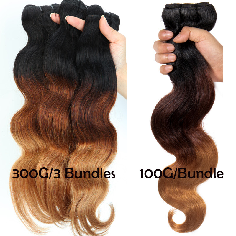 Peruvian Sew In Virgin Human Hair Extensions Weft Weave 3Bundles/300G BLONDE US