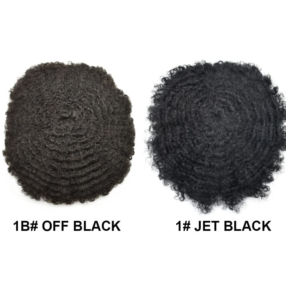 Hair Units for Black Men All Lace Afro Curly African American Toupee Hairpieces