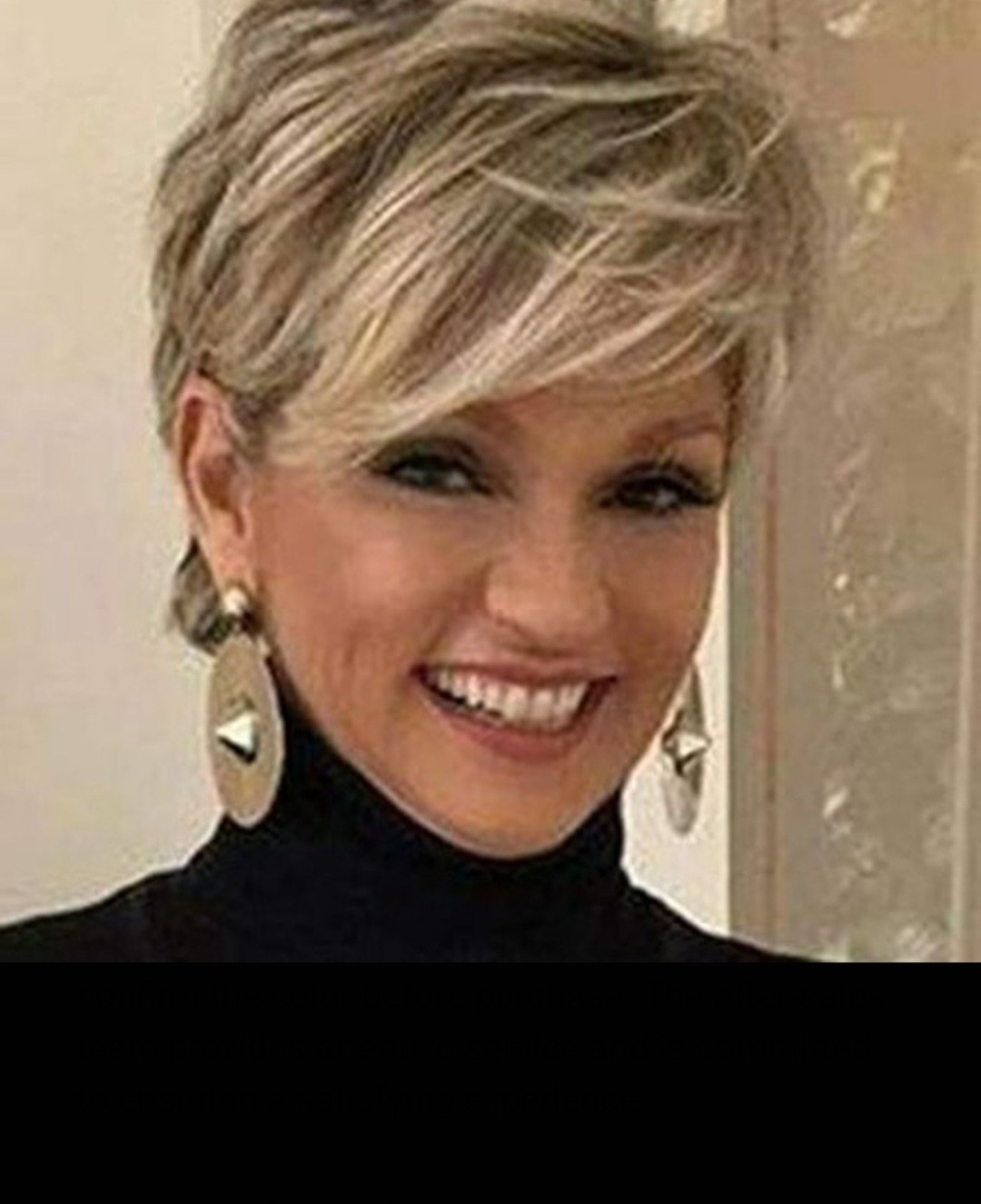 QUEENTAS Short Pixie Wig Blonde/Light Brown Straight Layered Synthetic Clip-In