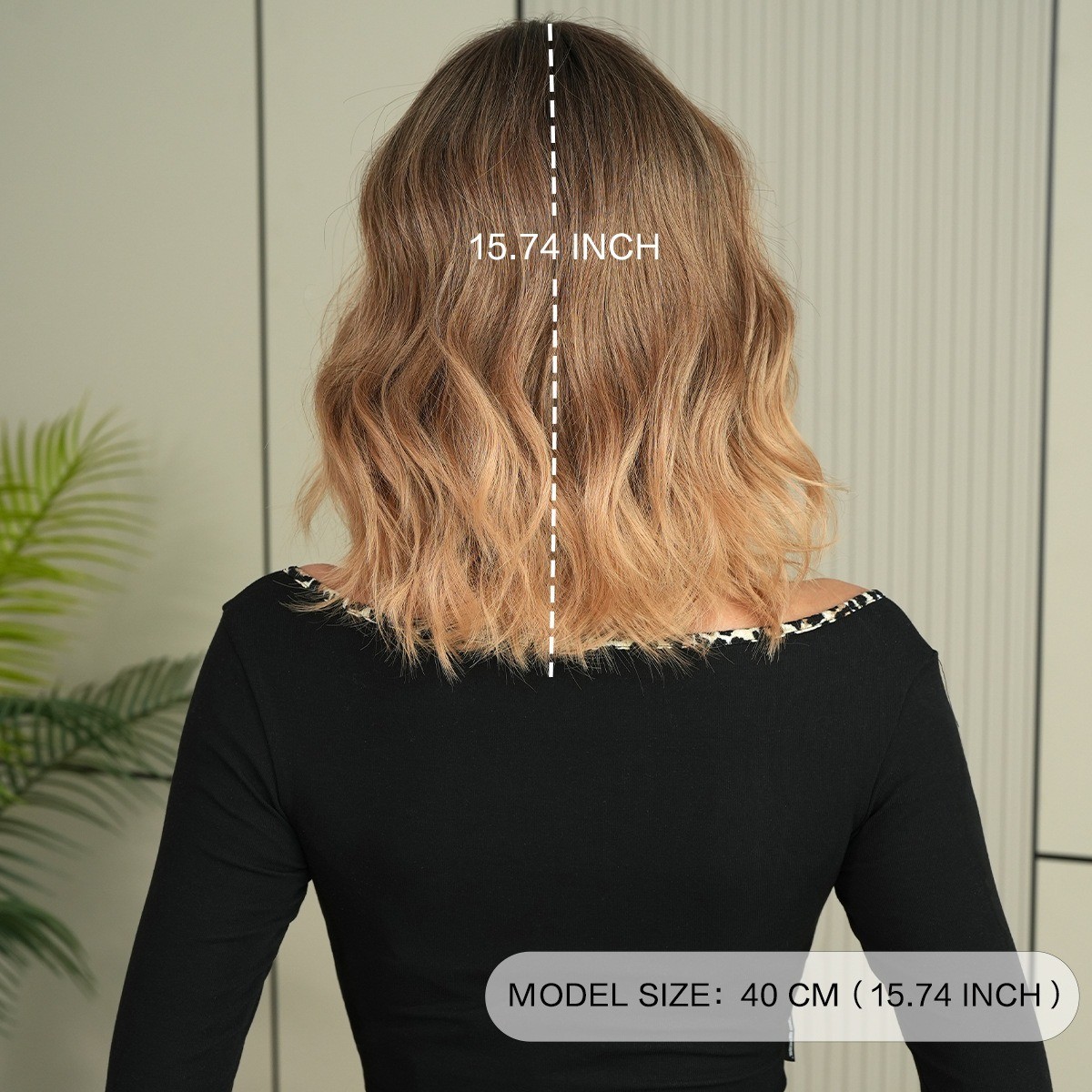 Orange gold wool curly wig full head covering hairstyle with wavy short curly