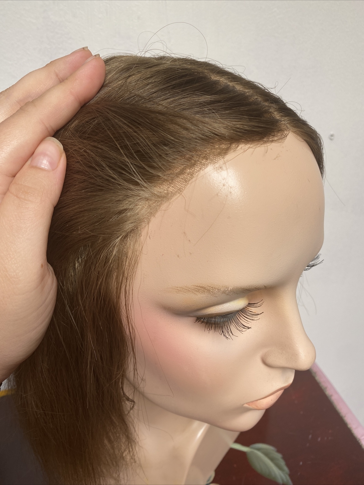 The Hair Mama Dark Blonde Human Hair Lace Front Hand Tied Wig Size Small