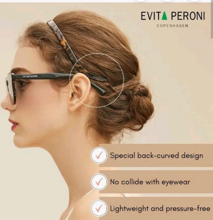 Evita Peroni Caroline U-Shaped Acetate Headband Dark Brown Women’s New In Box