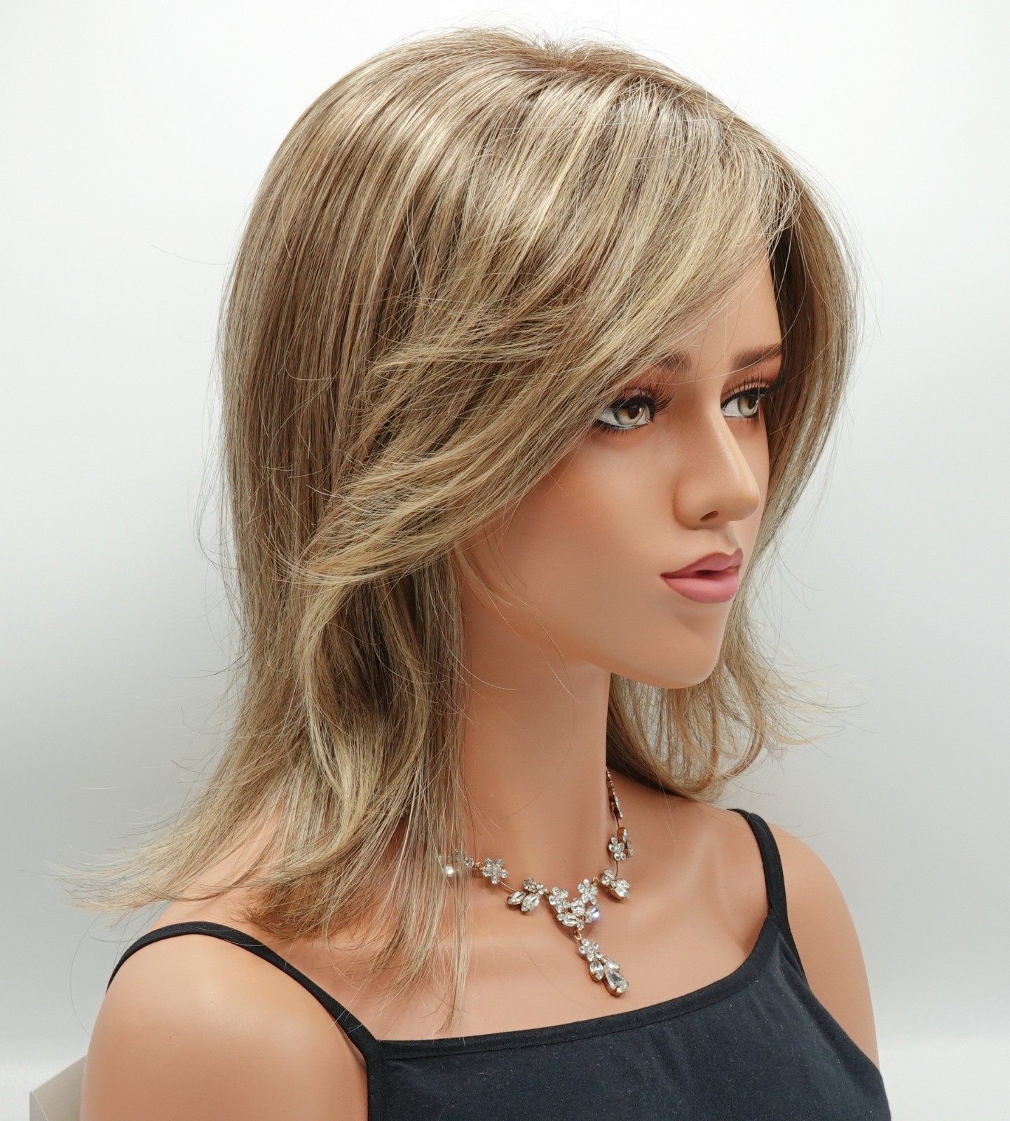 TOP SMART 12″ TOPPER by Jon Renau, CLEARANCE 24B18S8 Shaded Mocha, Mono + LaceFt
