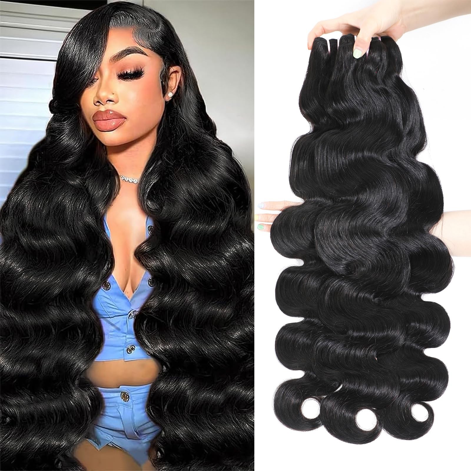 15A Raw Indian Body Wave Hair Bundles – Virgin Remy, No Tangle, Silky Soft (3×20