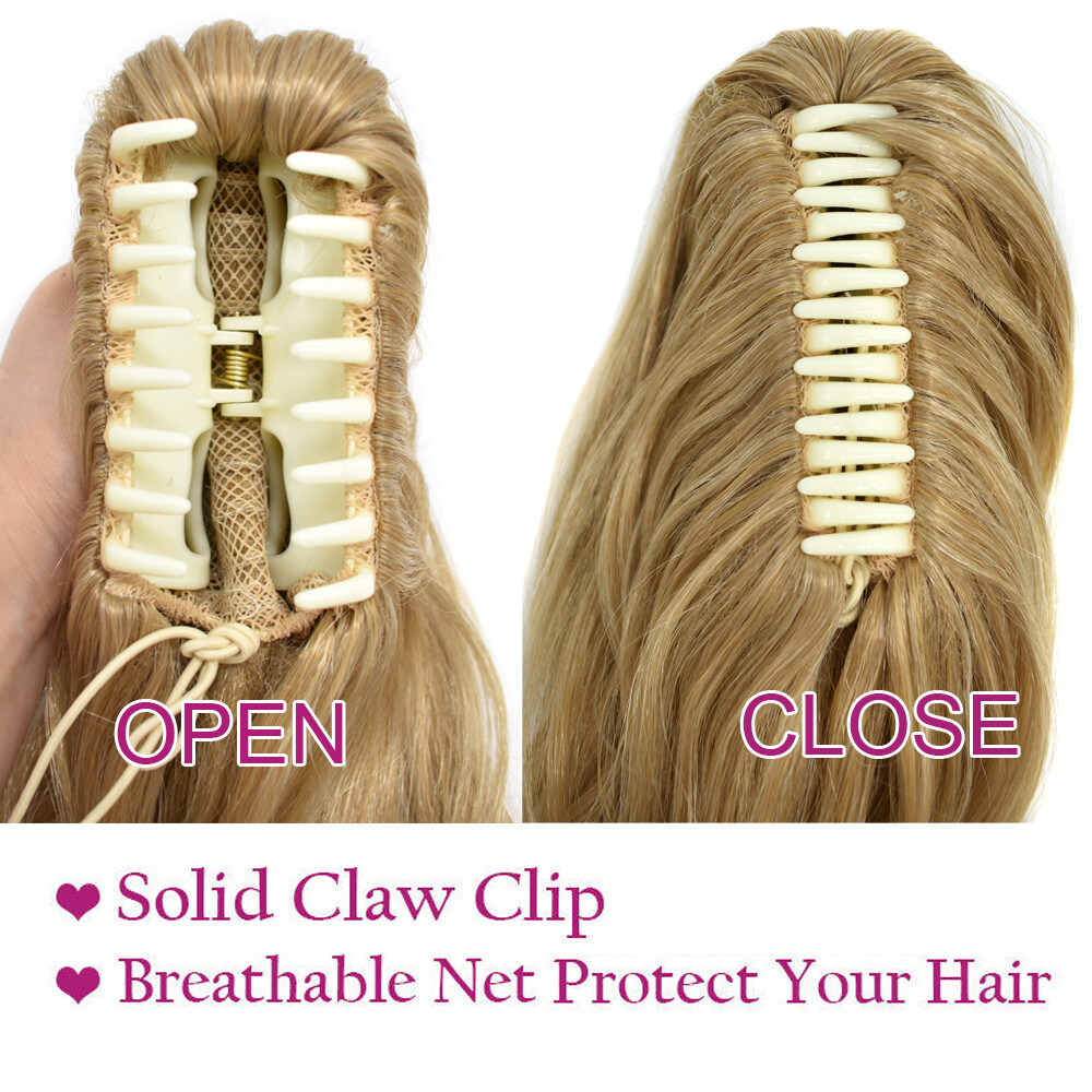 Claw Clip in Ponytail Extension Wavy Long Hair Piece Pony Tail 22″ Real As Human
