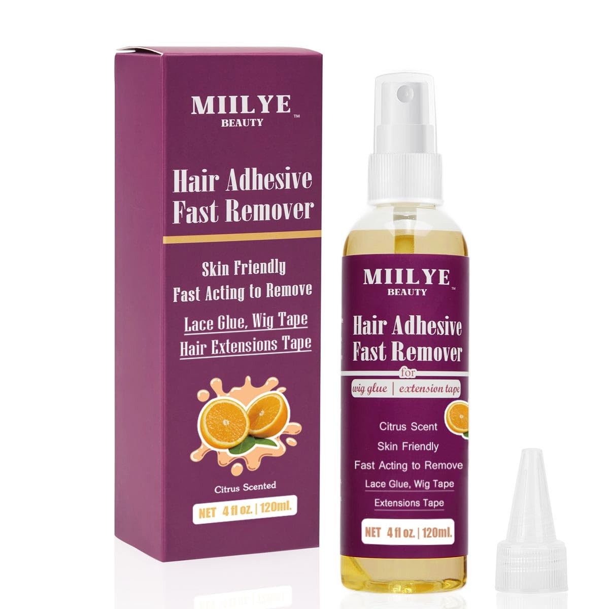 Hair Adhesive Fast Remover 4oz/120ml, Tape in Extension Remover, Wig Glue Rem…