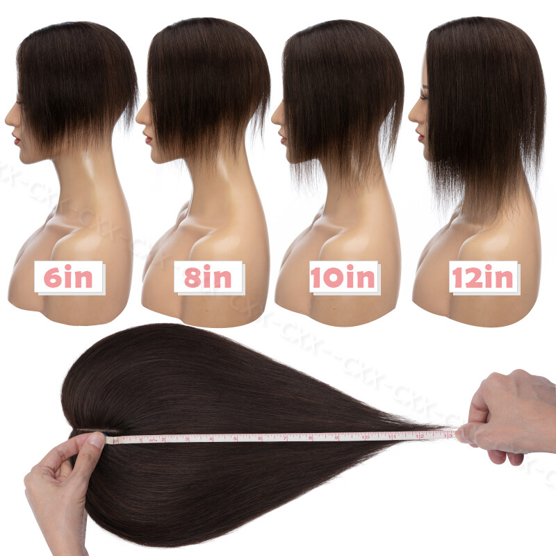 8x10cm Swiss Lace Clip in Topper Remy Human Hair Women Toupee Free-Part Straight