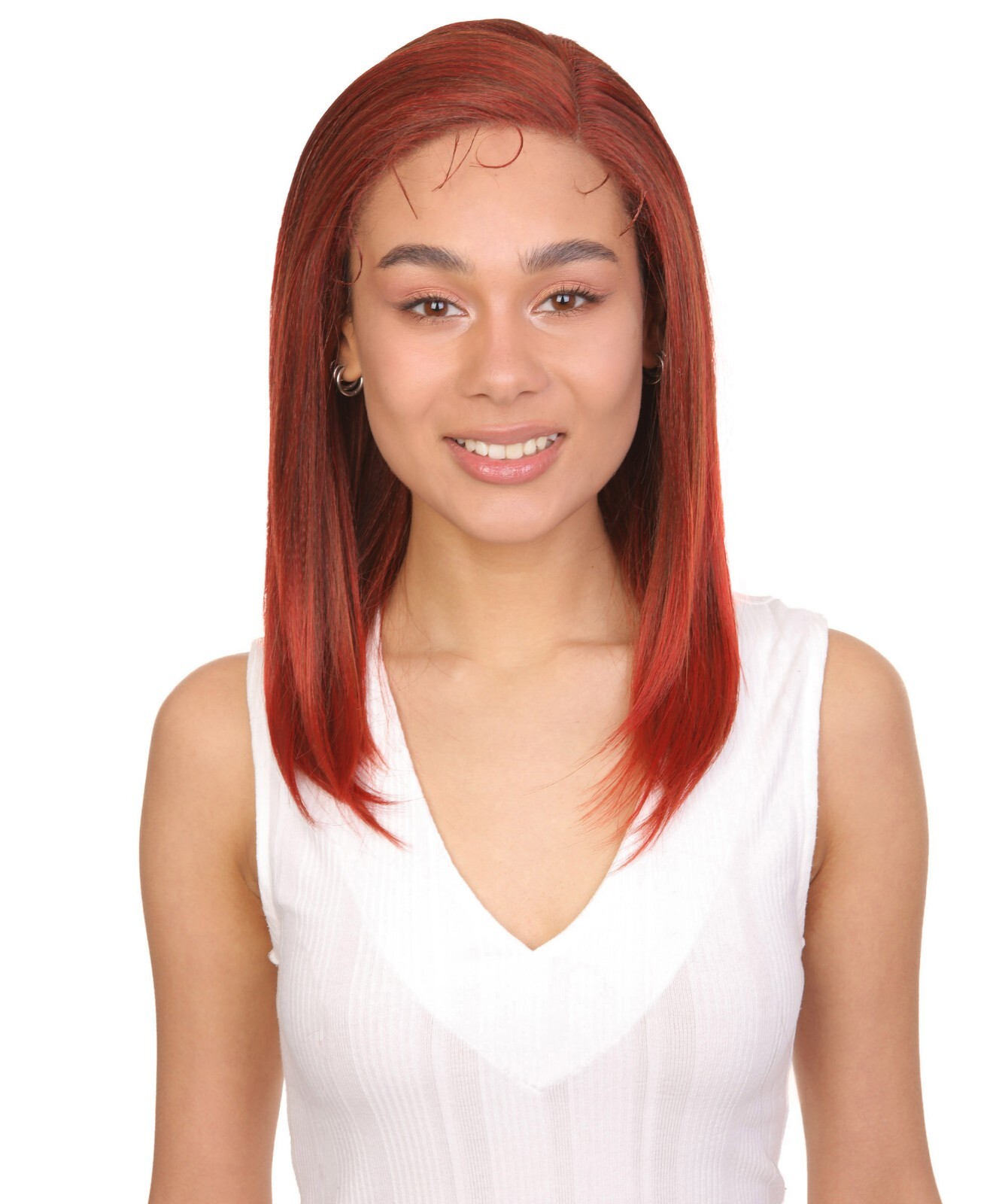 LUXLUXE Gabriell Straigh 18 inch Lace Front Wig, High Temperature Fiber, BL-0163