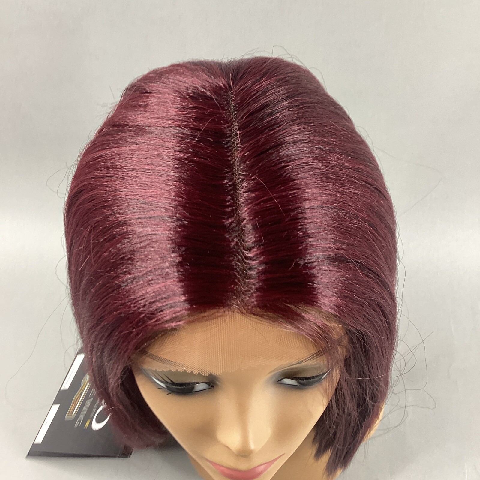 PLW-Selena Short Straight #99J Dark Plum Remi Quality Lace Wig Curl Safe