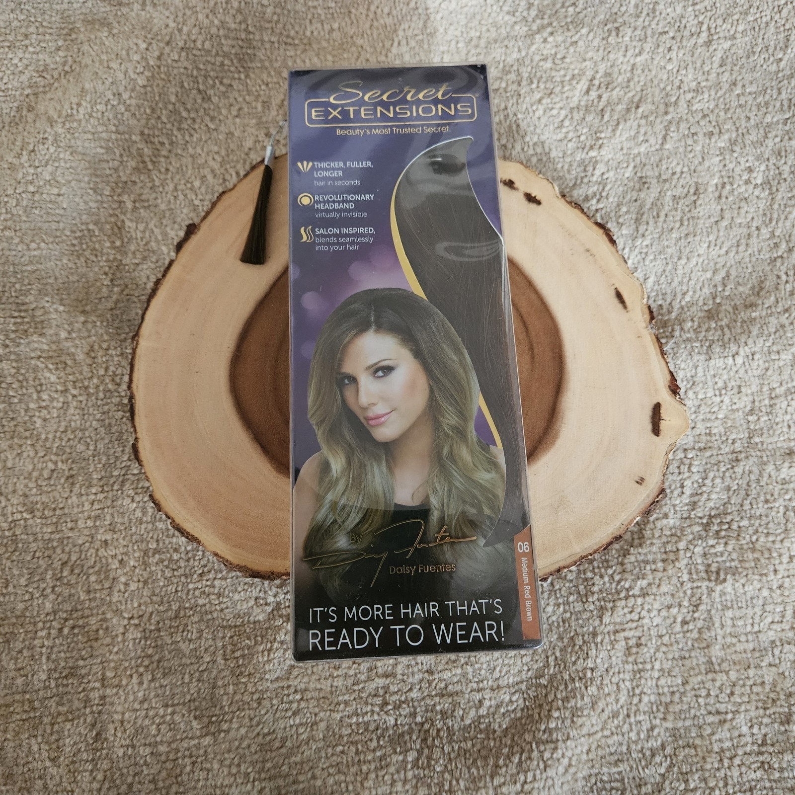 Daisy Fuentes Secret Extensions Revolutionary Headband #06 Medium Red Brown NIB!