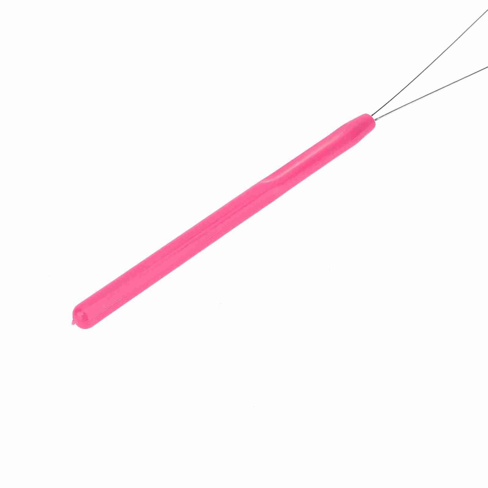 Plastic Handle Pulling Loop Needle Lightweight Hair Extension Tool For Easy