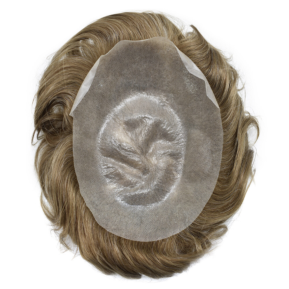 Invisible Ultra Thin Skin Mens Toupee Hair Replacement Poly Hairpiece PU Systems