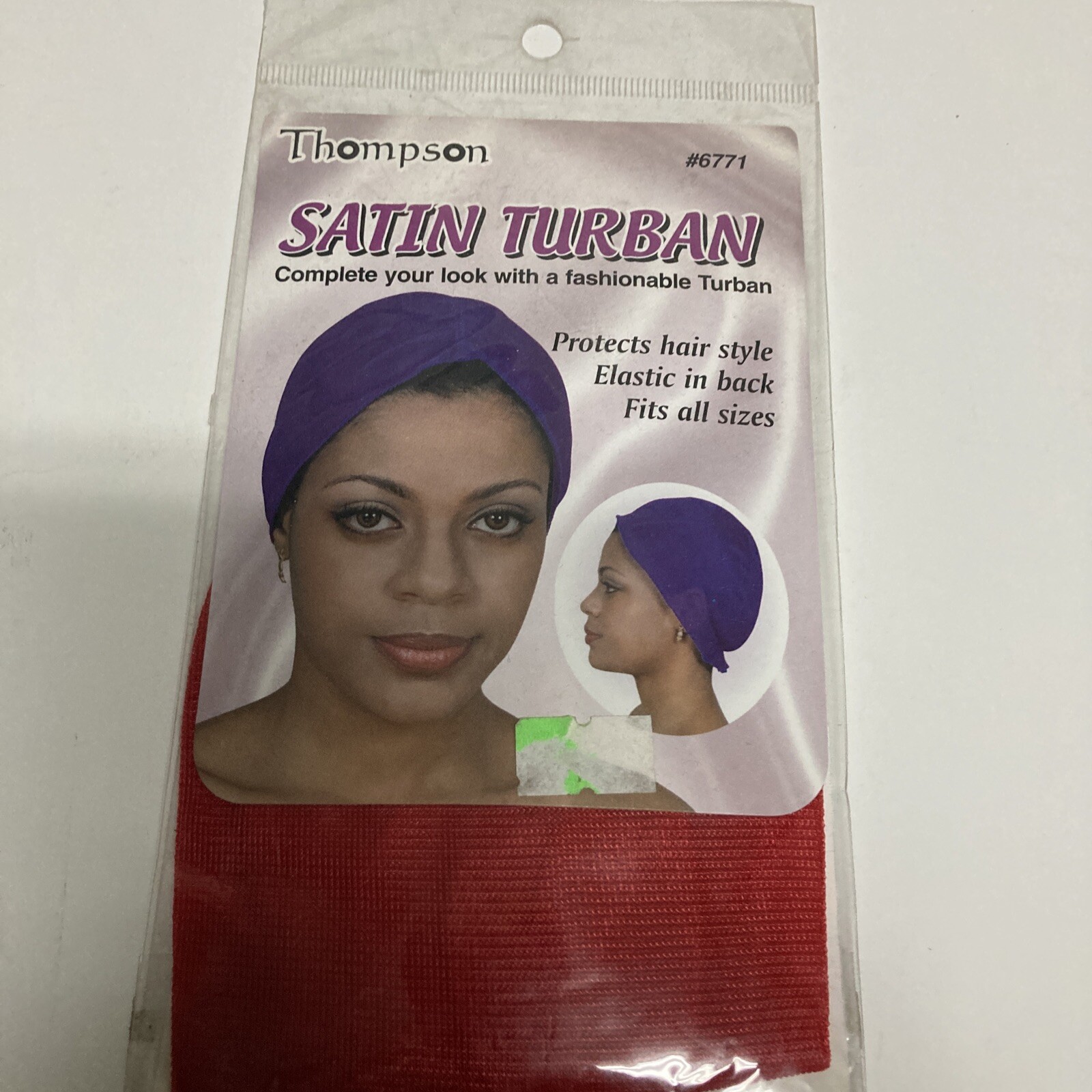 THOMPSON SATIN TURBAN FITS ALL SIZE # 6771 COLOUR: RED