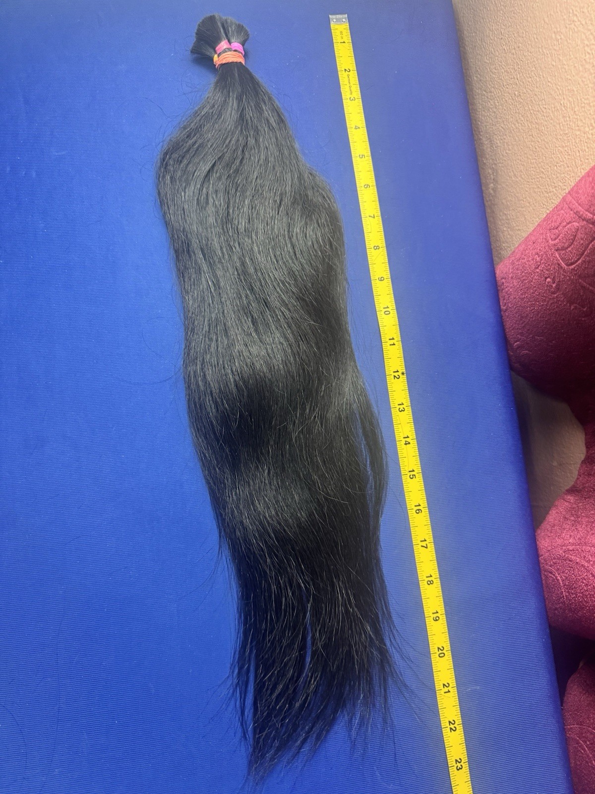 1550 Raw Human Hair Ponytail Natural Black Straight 22 Inch 70g Unprocessed