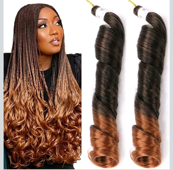18″ Silky French Curly Braiding Hair 8 Packs Full Head Extensions