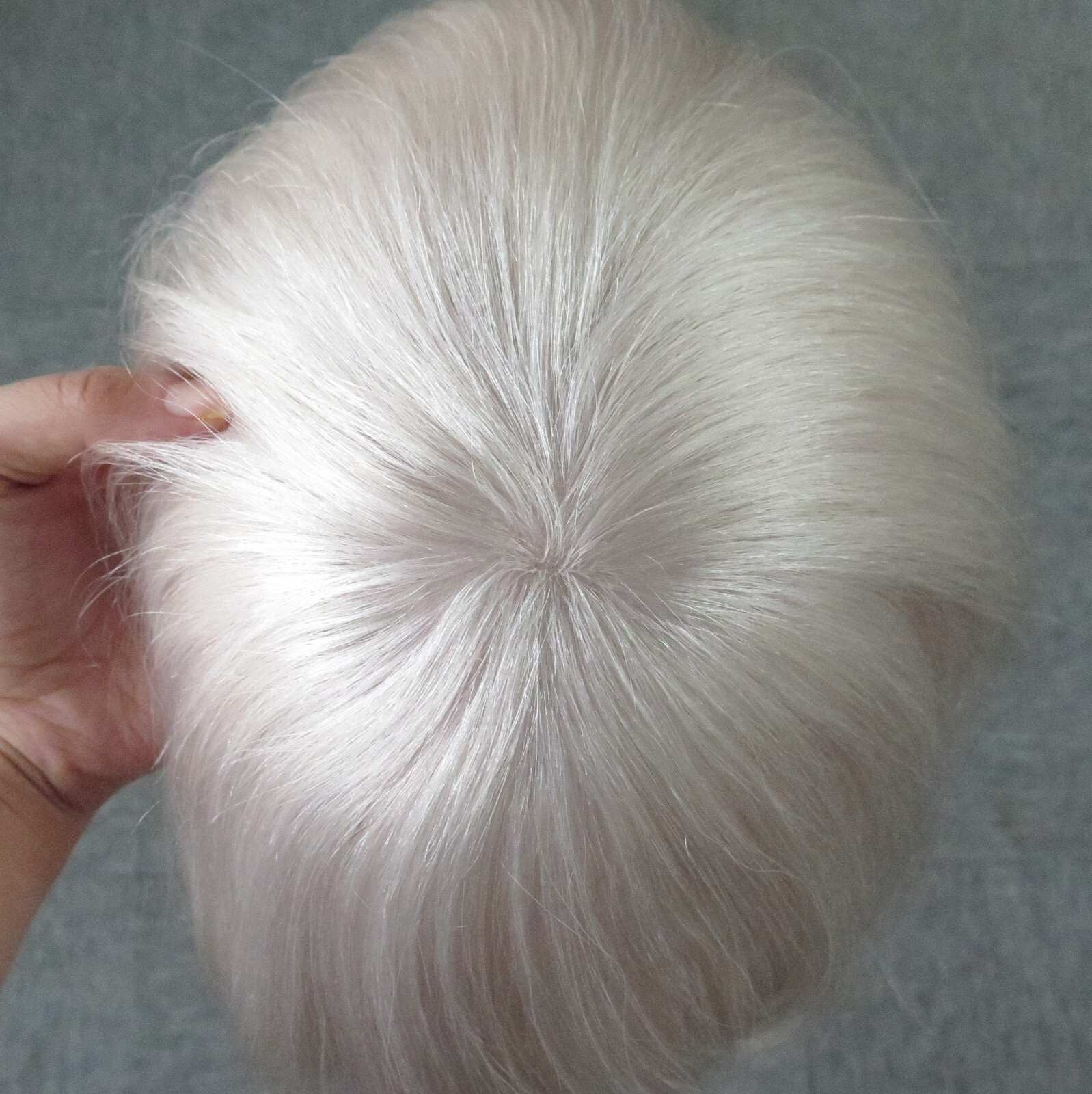 European Virgin Hair Systems Toupee for Men Injection Poly Skin Grey Hairpieces