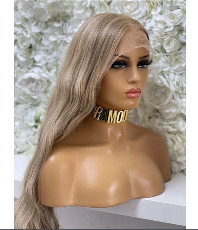 Ombre Icy Ash Blonde 13×4 Lace Front Wig 100% Human Hair Wig