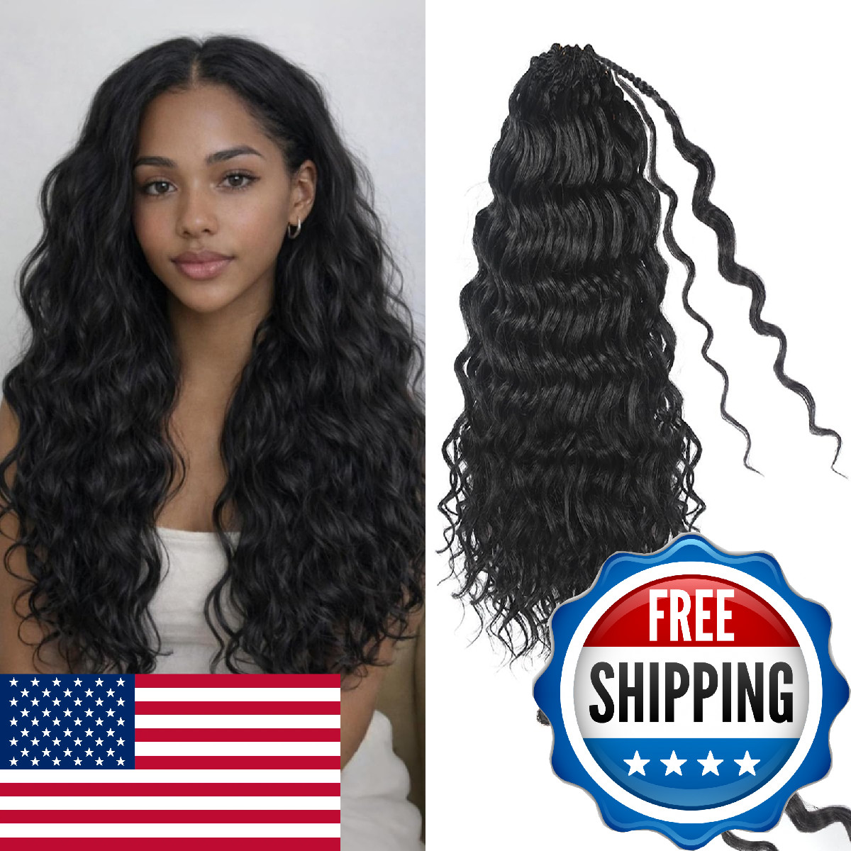 Vynoro 18 Inch Pre Looped Ocean Wave Crochet Braids Pure Protein Close To Human