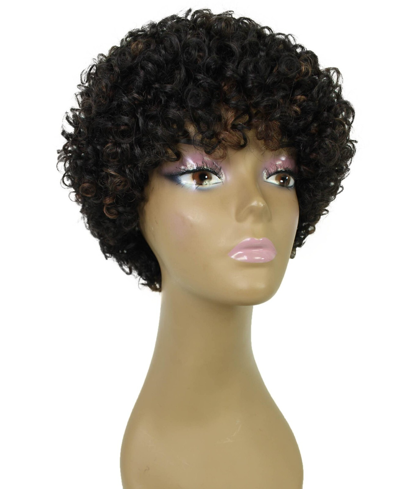 LUXLUXE Trisha Curly Pixie 9.5 in Long Full Wig No Lace Wig, BFH-0003