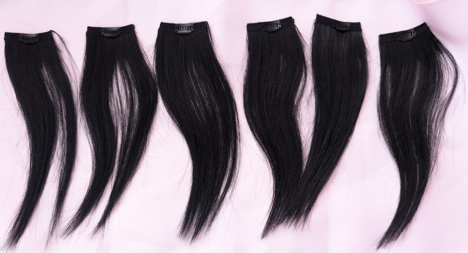 Black Hair Extensions 6PC Bundle Weft Lot Clip In Human Hair 10 Inches