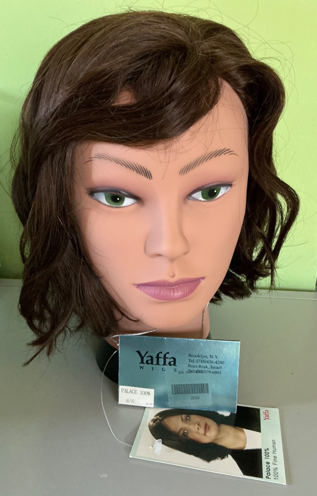 NIB Yaffa 100% Palace Collection Fine Human Hair Short Wig Color 8/6