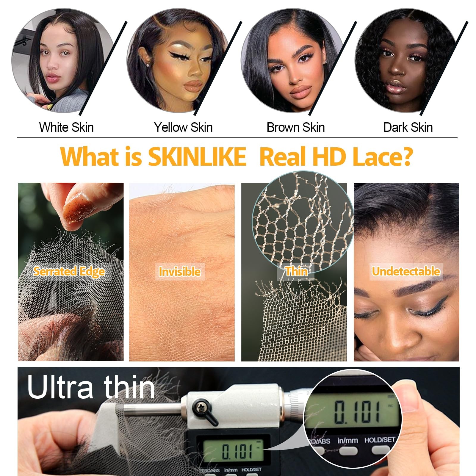 Beeos Yaki Straight 13X4 Skinlike Real Hd Lace Frontal Pre-Plucked Hairline