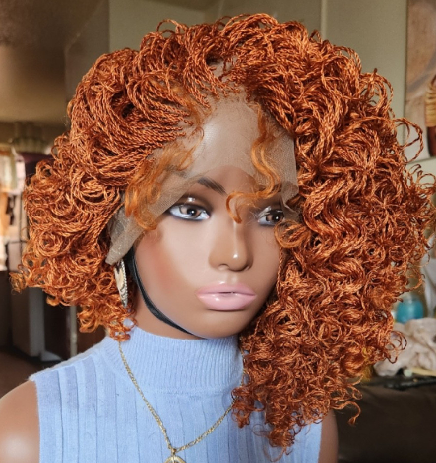 Handmade braided Senegalese twist curly wig