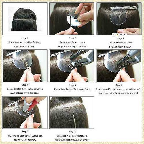 100 U Nail Pre Tip Fusion Deep Wave Curly Remy Human Hair Extensions Dark Brown