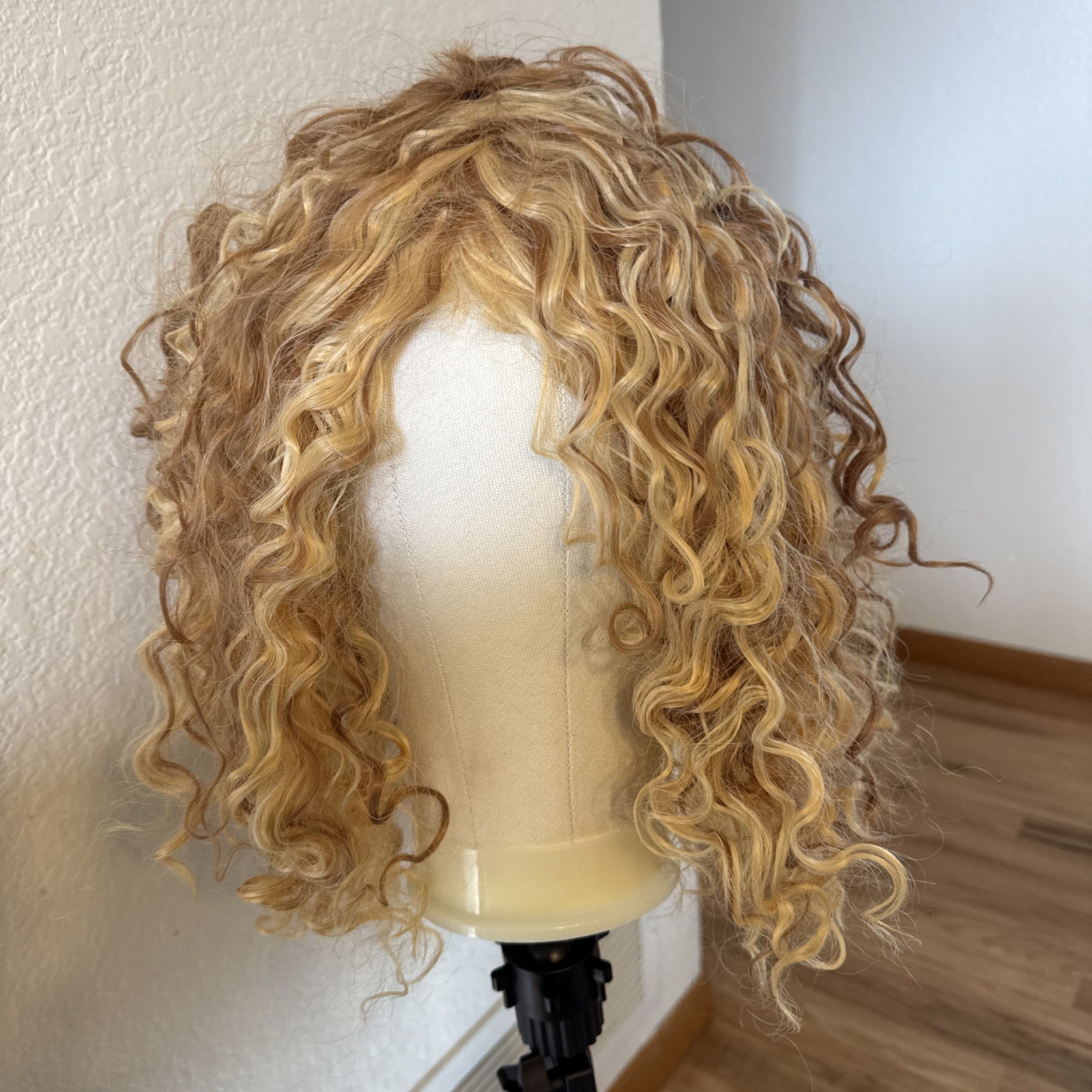 Kinky Curly Short Muti Colored Lace Cap Blondes 12” Synthetic 154