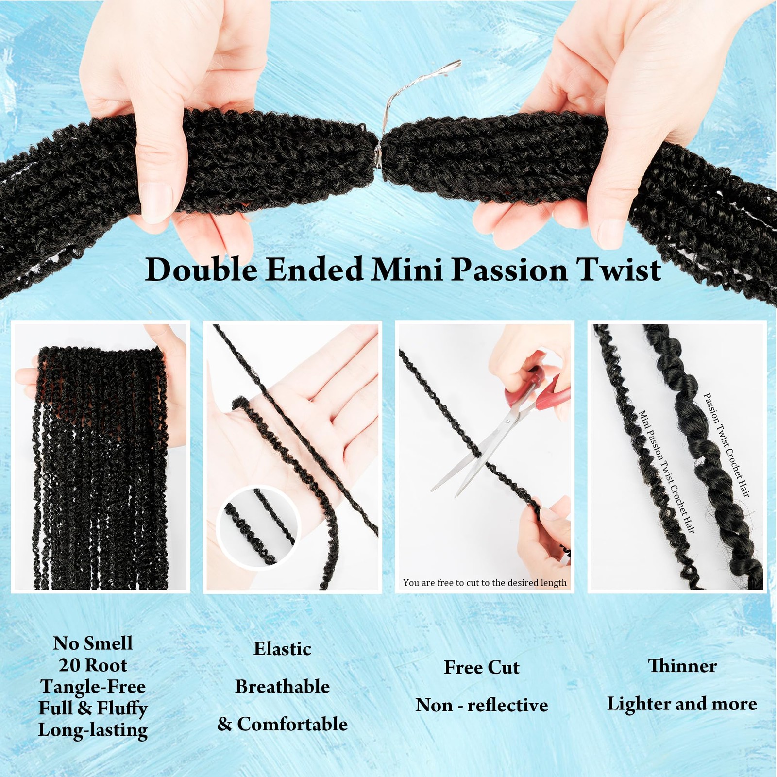 Miss Sula Mini Passion Twist Crochet Hair For Black Women-18 Inches 6 Packs