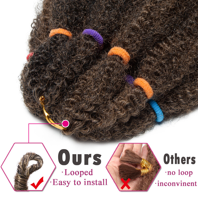 Afro Kinky Bulk Hair Extensions Braiding Bundle Twist Curly Braids 11 inch Short