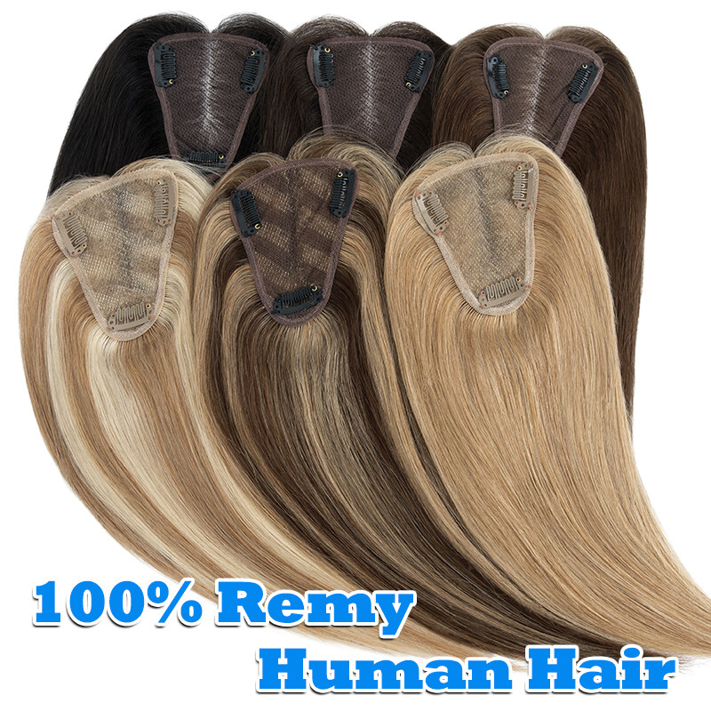 Full Lace Topper Clip in Real Remy Human Hair Toupee 8x10CM Hairpiece Free Part