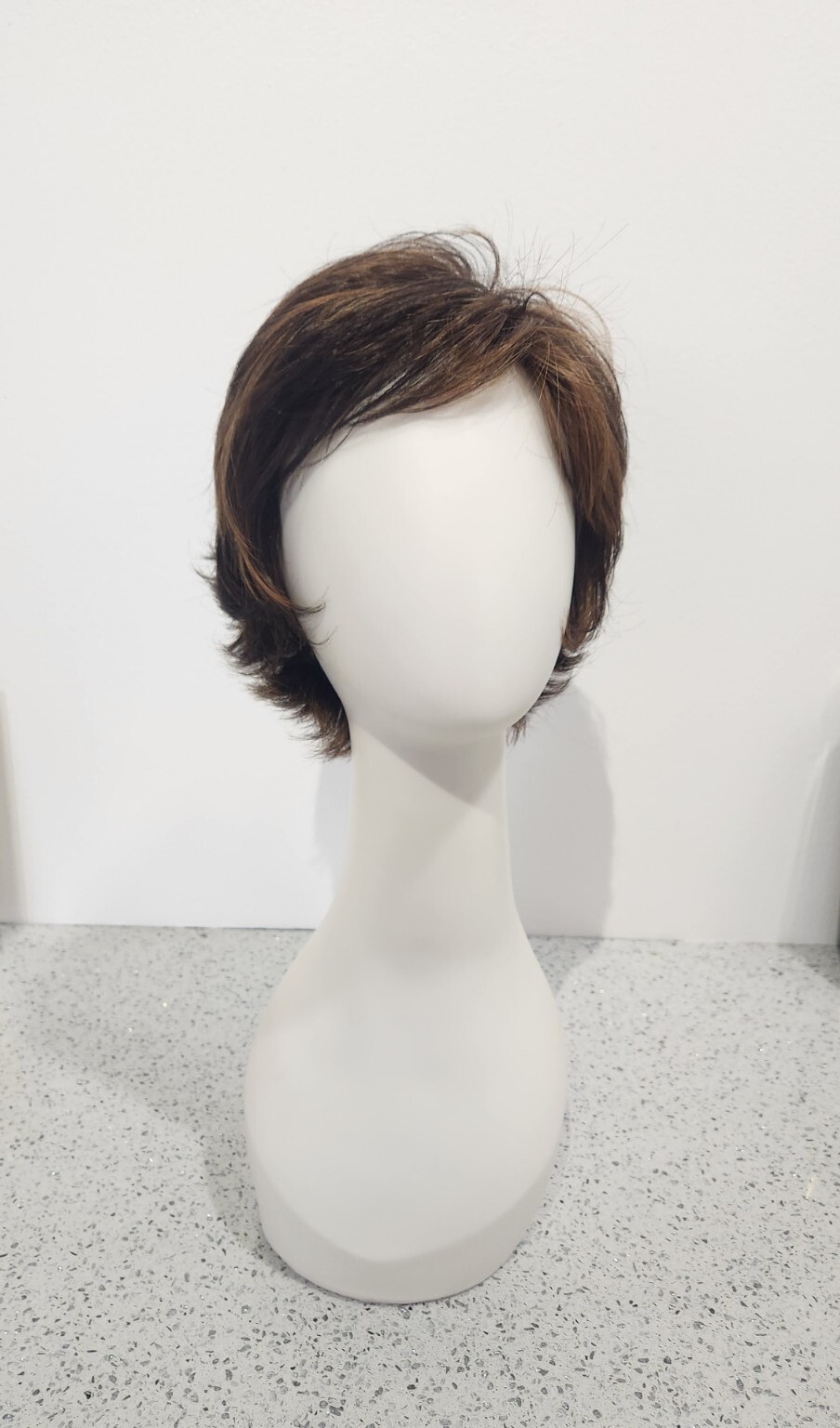 Heidi by ESTETICA Designs Short Layered Wig R6/28F Chestnut Brown w/ Red Frost