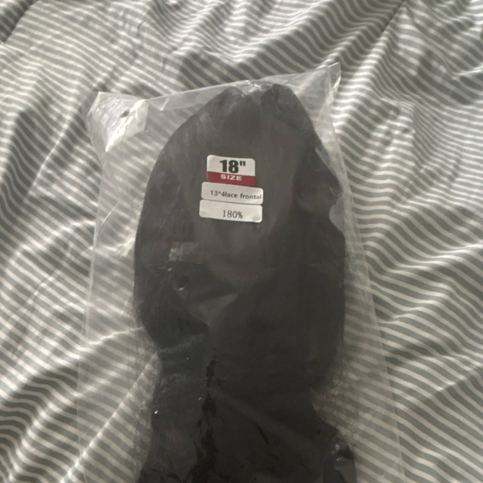 18 Inch Black Lace Human Hair Extension Straight 180% Density Bundle for Women