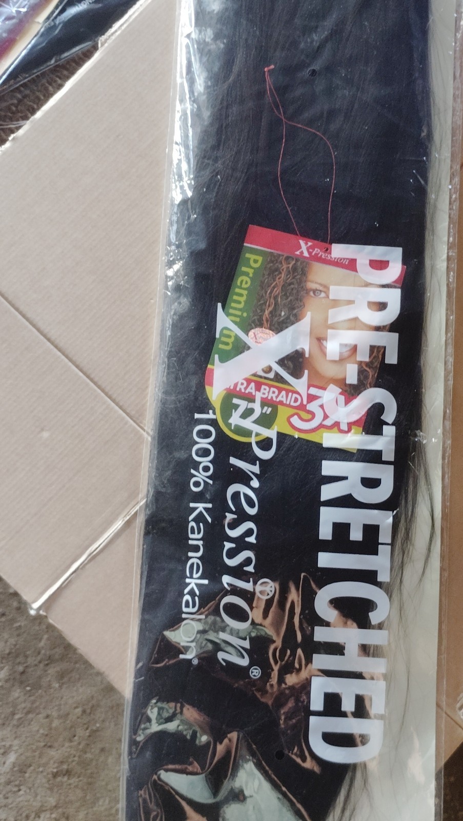 X-Pression Pre-Stretched Kanekalon Braiding Hair Extension Black 52 in
